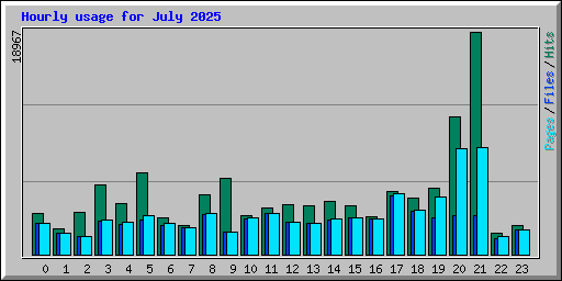 Hourly usage for July 2025