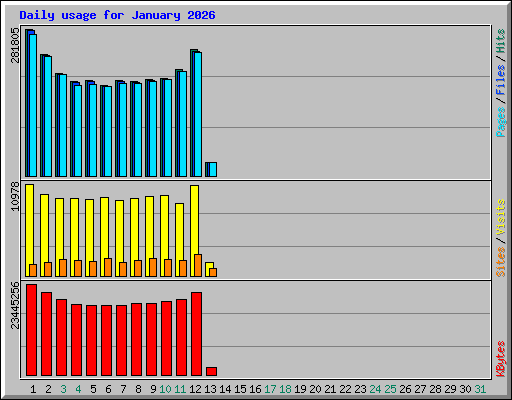 Daily usage for January 2026