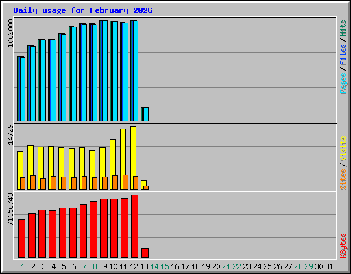 Daily usage for February 2026